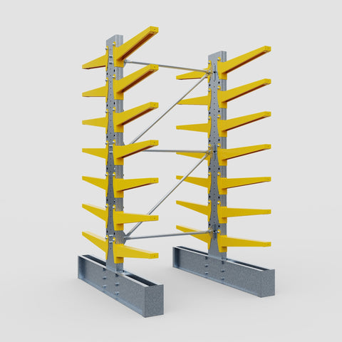 Cantilever Rack - Double Sided - Ultra Heavy Duty - Powder Coated - Full Bay - Height 4267mm