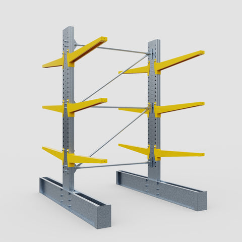 Cantilever Rack - Double Sided - Super Heavy Duty - Powder Coated - Full Bay - Height 4267mm