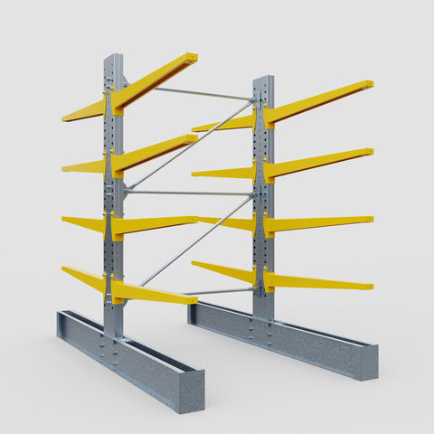 Cantilever Rack - Double Sided - Ultra Heavy Duty - Powder Coated - Full Bay - Height 4267mm