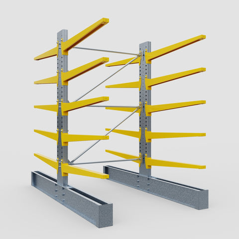 Cantilever Rack - Double Sided - Ultra Heavy Duty - Powder Coated - Full Bay - Height 4267mm