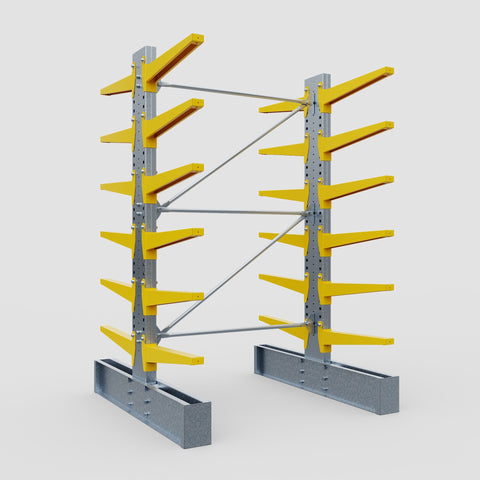 Cantilever Rack - Double Sided - Super Heavy Duty - Powder Coated - Full Bay - Height 4267mm