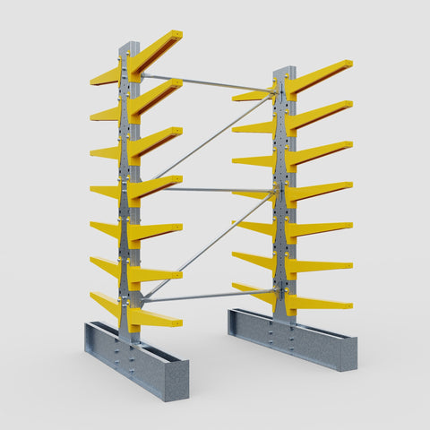 Cantilever Rack - Double Sided - Ultra Heavy Duty - Powder Coated - Full Bay - Height 4267mm