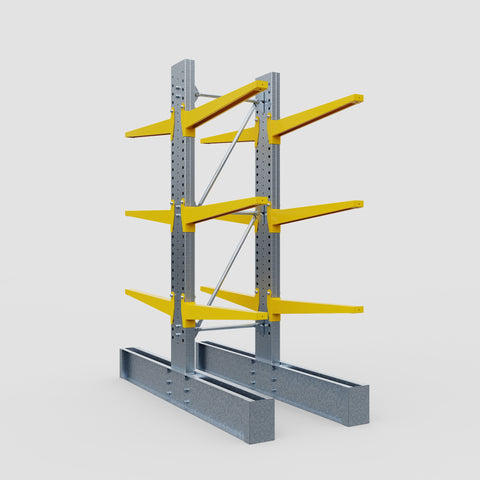 Cantilever Rack - Double Sided - Heavy Duty - Powder Coated - Full Bay - Height 3048mm