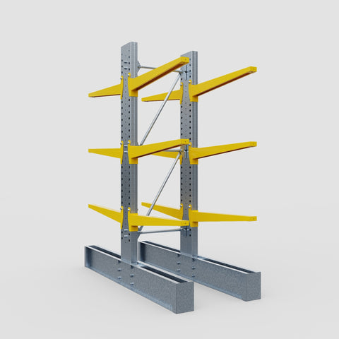 Cantilever Rack - Double Sided - Ultra Heavy Duty - Powder Coated - Full Bay - Height 4267mm