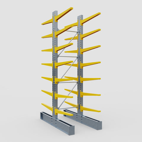 Cantilever Rack - Double Sided - Ultra Heavy Duty - Powder Coated - Full Bay - Height 4877mm