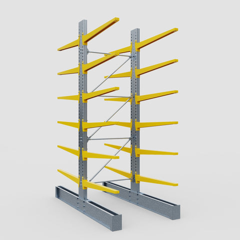 Cantilever Rack - Double Sided - Super Heavy Duty - Powder Coated - Full Bay - Height 4877mm