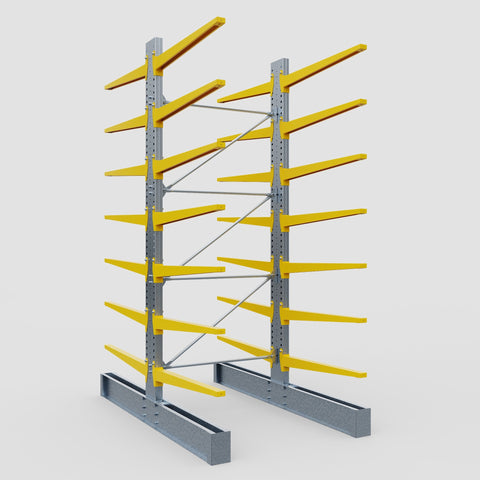 Cantilever Rack - Double Sided - Ultra Heavy Duty - Powder Coated - Full Bay - Height 4877mm