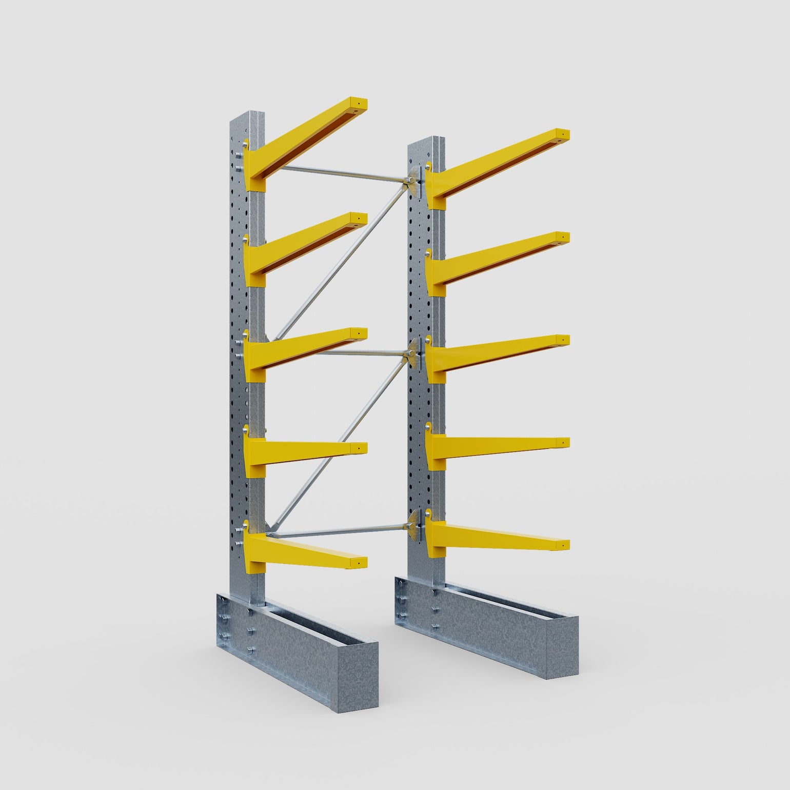 Cantilever Rack - Single Sided - Heavy Duty - Powder Coated - Full Bay ...