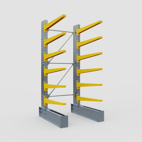 Cantilever Rack - Single Sided - Ultra Heavy Duty - Powder Coated - Full Bay - Height 4267mm