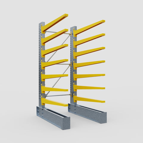Cantilever Rack - Single Sided - Ultra Heavy Duty - Powder Coated - Full Bay - Height 4267mm