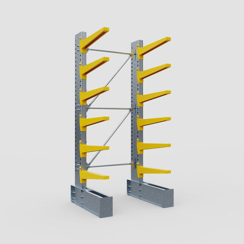 Cantilever Rack - Single Sided - Ultra Heavy Duty - Powder Coated - Full Bay - Height 4267mm