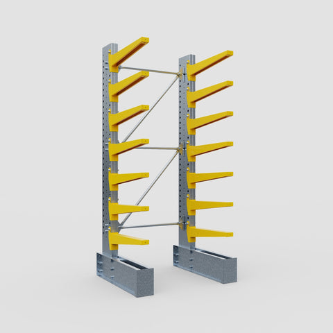 Cantilever Rack - Single Sided - Ultra Heavy Duty - Powder Coated - Full Bay - Height 4267mm