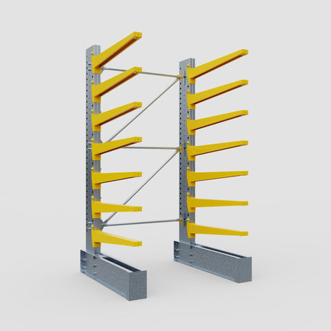 Cantilever Rack - Single Sided - Ultra Heavy Duty - Powder Coated - Full Bay - Height 4267mm