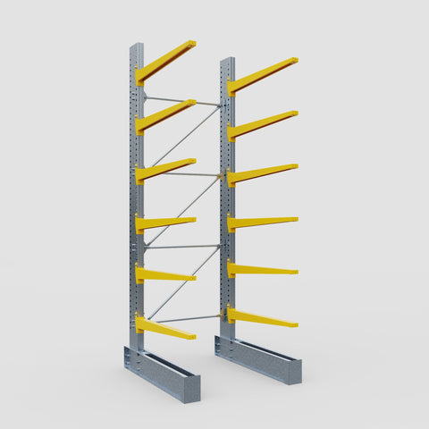 Cantilever Rack - Single Sided - Ultra Heavy Duty - Powder Coated - Full Bay - Height 4877mm