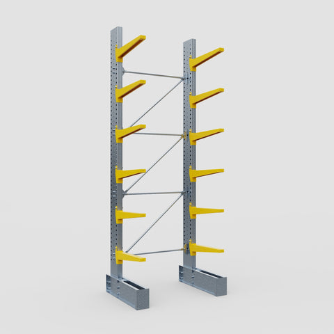 Cantilever Rack - Single Sided - Ultra Heavy Duty - Powder Coated - Full Bay - Height 4877mm
