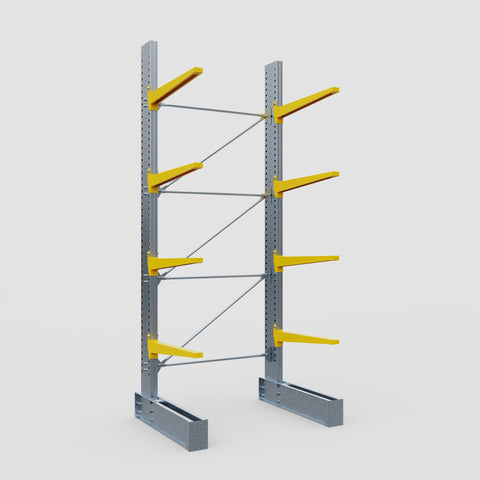 Cantilever Rack - Single Sided - Ultra Heavy Duty - Powder Coated - Full Bay - Height 4877mm