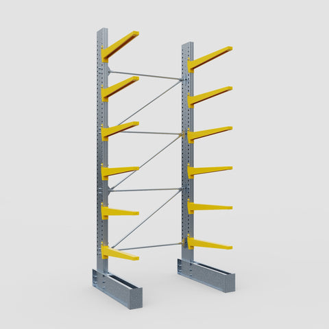 Cantilever Rack - Single Sided - Ultra Heavy Duty - Powder Coated - Full Bay - Height 4877mm