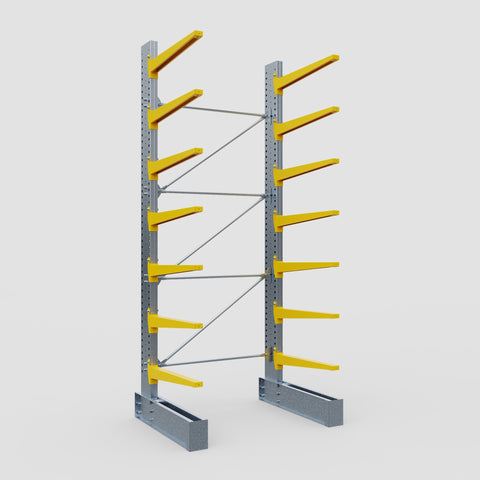 Cantilever Rack - Single Sided - Ultra Heavy Duty - Powder Coated - Full Bay - Height 4877mm