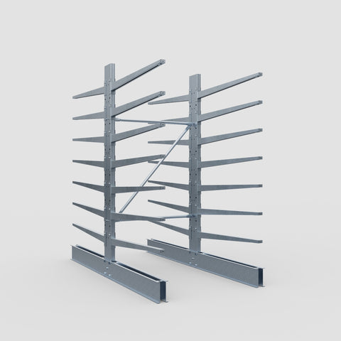 Cantilever Rack - Double Sided - Standard Duty - Hot Dip Galvanized - Full Bay - Height 2500mm