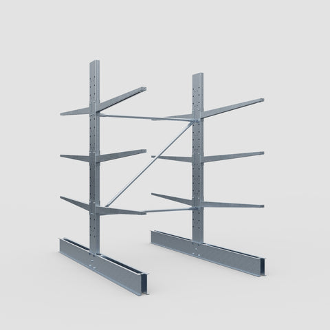 Cantilever Rack - Double Sided - Standard Duty - Hot Dip Galvanized - Full Bay - Height 2500mm