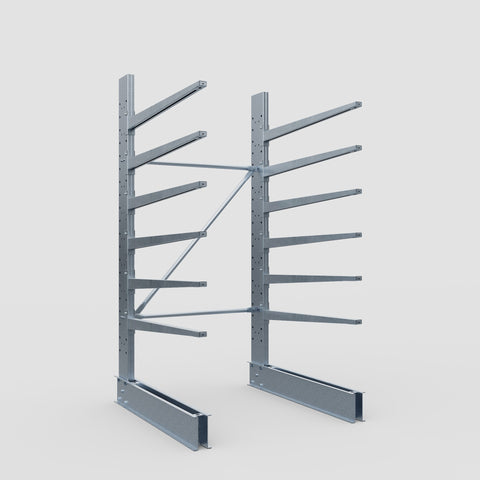 Cantilever Rack - Single Sided - Standard Duty - Hot Dip Galvanized - Full Bay - Height 2500mm