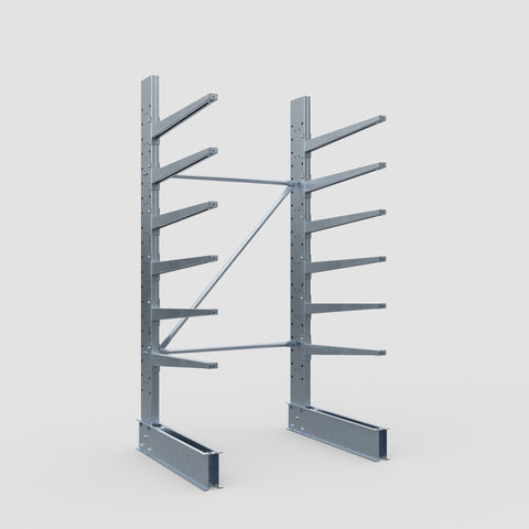 Cantilever Rack - Single Sided - Standard Duty - Hot Dip Galvanized - Full Bay - Height 2500mm