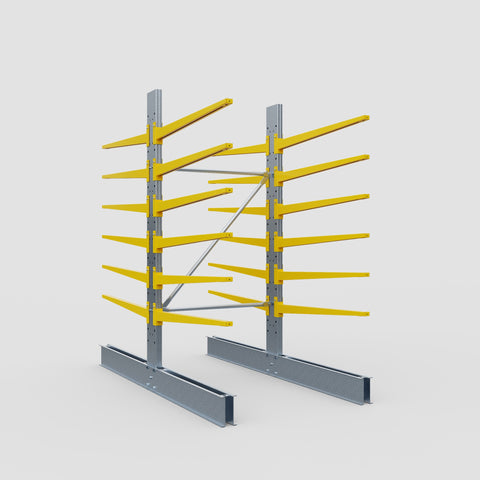 Cantilever Rack - Double Sided - Standard Duty - Powder Coated - Full Bay - Height 2500mm