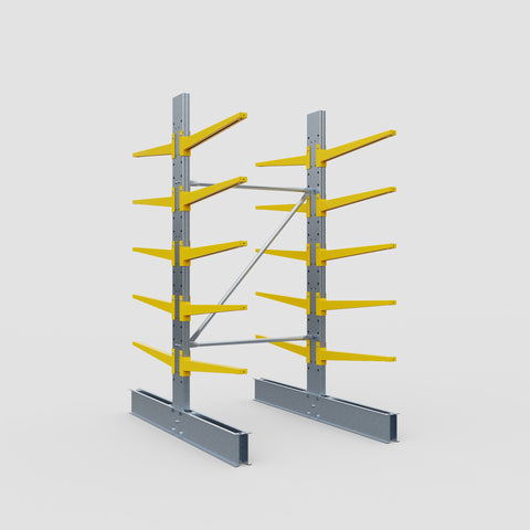 Cantilever Rack - Double Sided - Standard Duty - Powder Coated - Full Bay - Height 2500mm