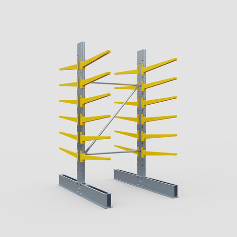 Cantilever Rack - Double Sided - Standard Duty - Powder Coated - Full Bay - Height 2500mm