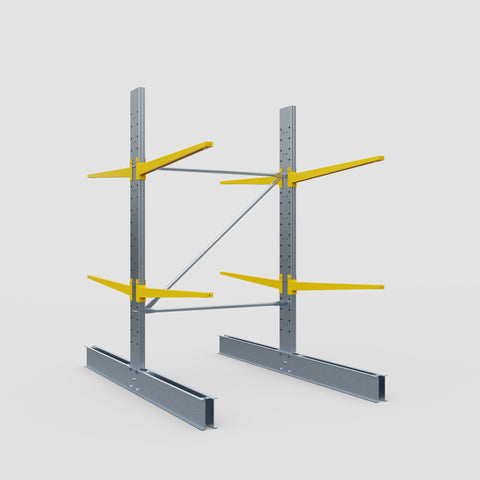 Cantilever Rack - Double Sided - Standard Duty - Powder Coated - Full Bay - Height 2500mm