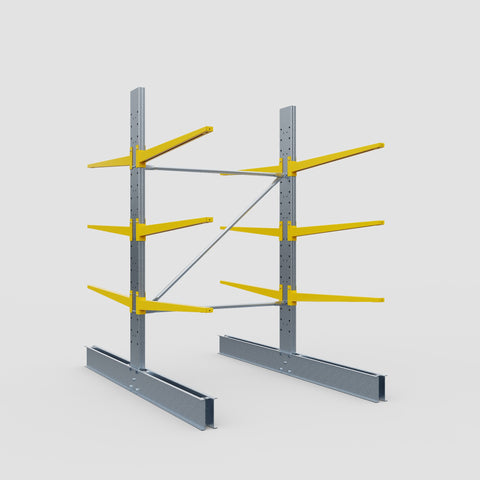 Cantilever Rack - Double Sided - Standard Duty - Powder Coated - Full Bay - Height 2500mm