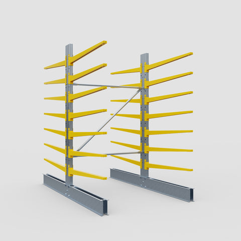 Cantilever Rack - Double Sided - Standard Duty - Powder Coated - Full Bay - Height 2500mm