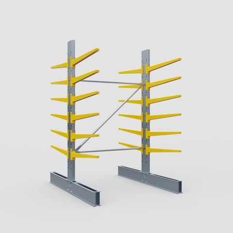 Cantilever Rack - Double Sided - Standard Duty - Powder Coated - Full Bay - Height 2500mm