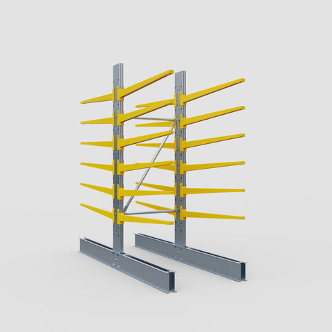 Cantilever Rack - Double Sided - Standard Duty - Powder Coated - Full Bay - Height 2500mm