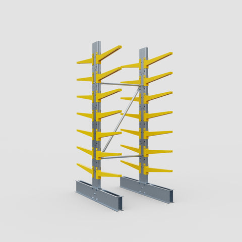 Cantilever Rack - Double Sided - Standard Duty - Powder Coated - Full Bay - Height 2500mm