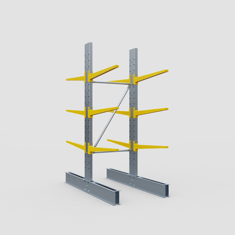 Cantilever Rack - Double Sided - Standard Duty - Powder Coated - Full Bay - Height 2500mm