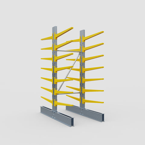 Cantilever Rack - Double Sided - Standard Duty - Powder Coated - Full Bay - Height 2500mm