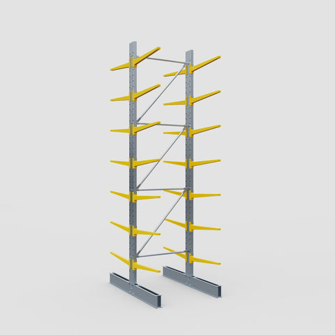 Cantilever Rack - Double Sided - Standard Duty - Powder Coated - Full Bay - Height 4500mm