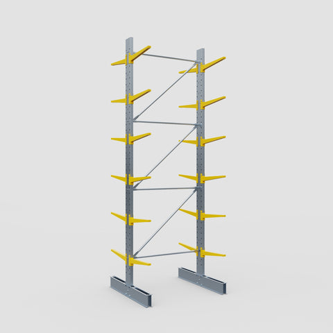 Cantilever Rack - Double Sided - Standard Duty - Powder Coated - Full Bay - Height 4500mm