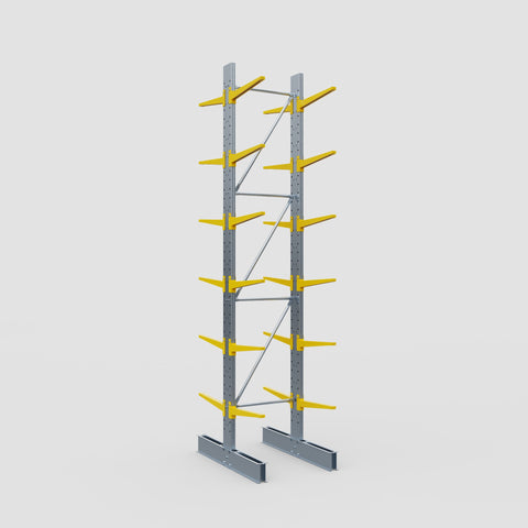 Cantilever Rack - Double Sided - Standard Duty - Powder Coated - Full Bay - Height 4500mm