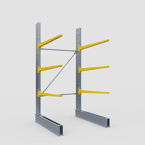 Cantilever Rack - Single Sided - Standard Duty - Powder Coated - Full Bay - Height 2500mm