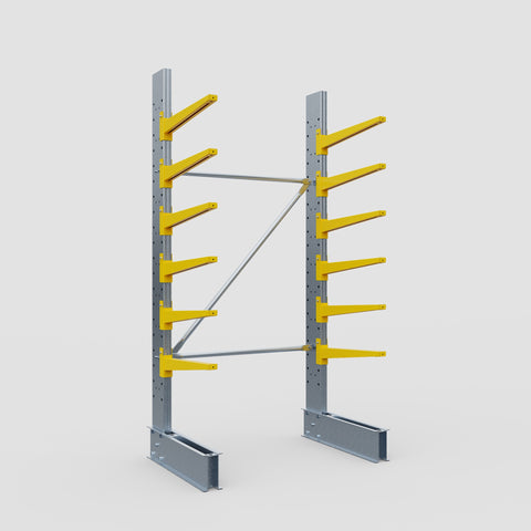 Cantilever Rack - Single Sided - Standard Duty - Powder Coated - Full Bay - Height 2500mm