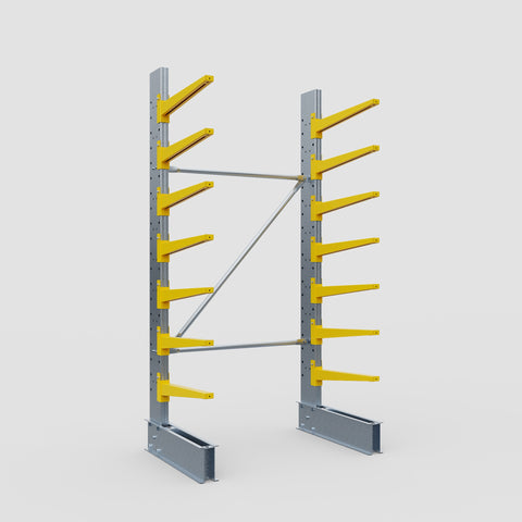 Cantilever Rack - Single Sided - Standard Duty - Powder Coated - Full Bay - Height 2500mm