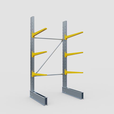 Cantilever Rack - Single Sided - Standard Duty - Powder Coated - Full Bay - Height 2500mm