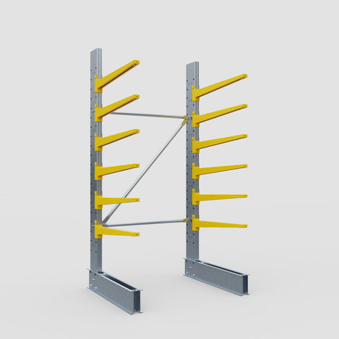 Cantilever Rack - Single Sided - Standard Duty - Powder Coated - Full Bay - Height 2500mm