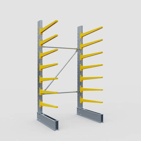 Cantilever Rack - Single Sided - Standard Duty - Powder Coated - Full Bay - Height 2500mm