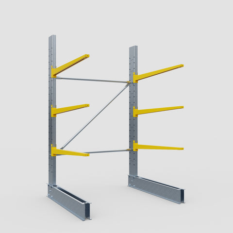 Cantilever Rack - Single Sided - Standard Duty - Powder Coated - Full Bay - Height 2500mm