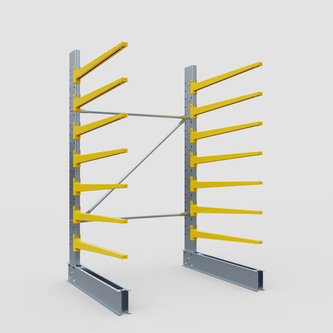 Cantilever Rack - Single Sided - Standard Duty - Powder Coated - Full Bay - Height 2500mm