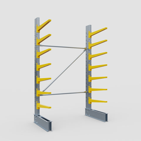 Cantilever Rack - Single Sided - Standard Duty - Powder Coated - Full Bay - Height 2500mm