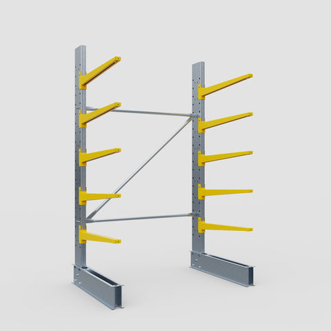 Cantilever Rack - Single Sided - Standard Duty - Powder Coated - Full Bay - Height 2500mm